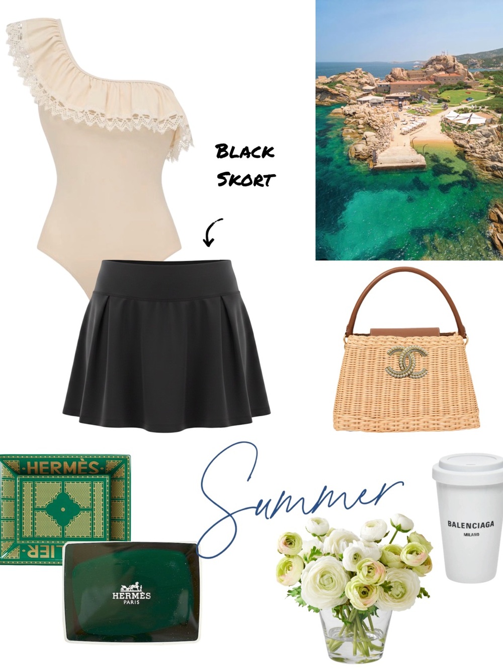 Black Women's Flared Skort